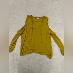 Jack by BB Dakota Mustard Yellow Long Sleeve Blouse Top Shirt